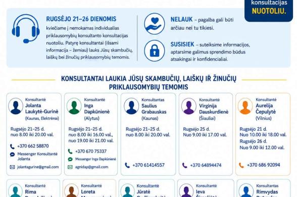 ATVIRA SAVAITĖ „PAGALBA ARČIAU“: NEMOKAMOS PRIKLAUSOMYBIŲ KONSULTACIJOS